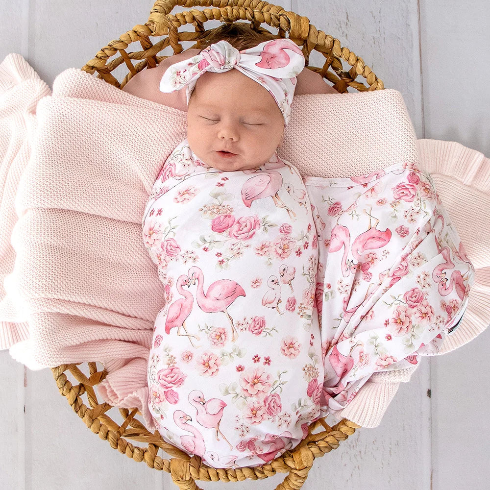 Flamingos Jersey Wrap Set