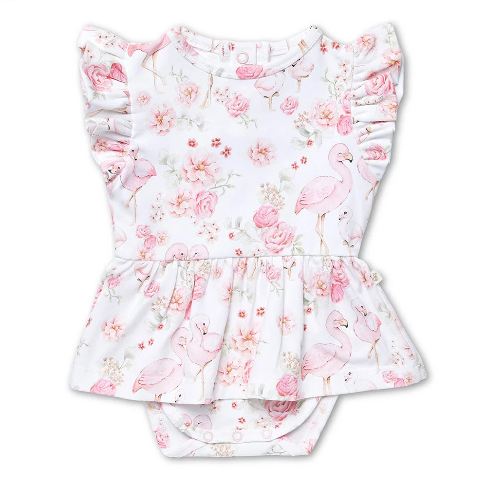 Flamingos Short Sleeve Dress