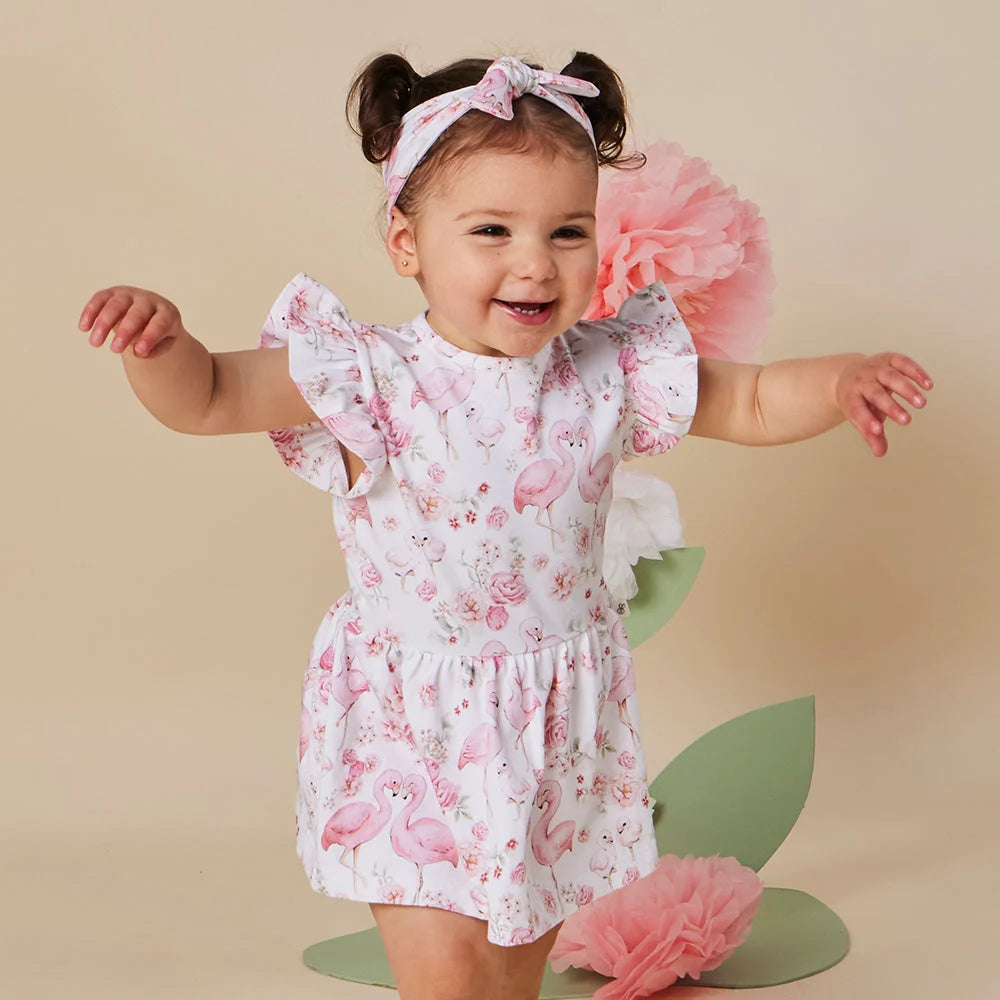 Flamingos Short Sleeve Dress