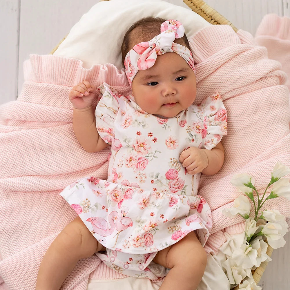 Flamingos Short Sleeve Dress