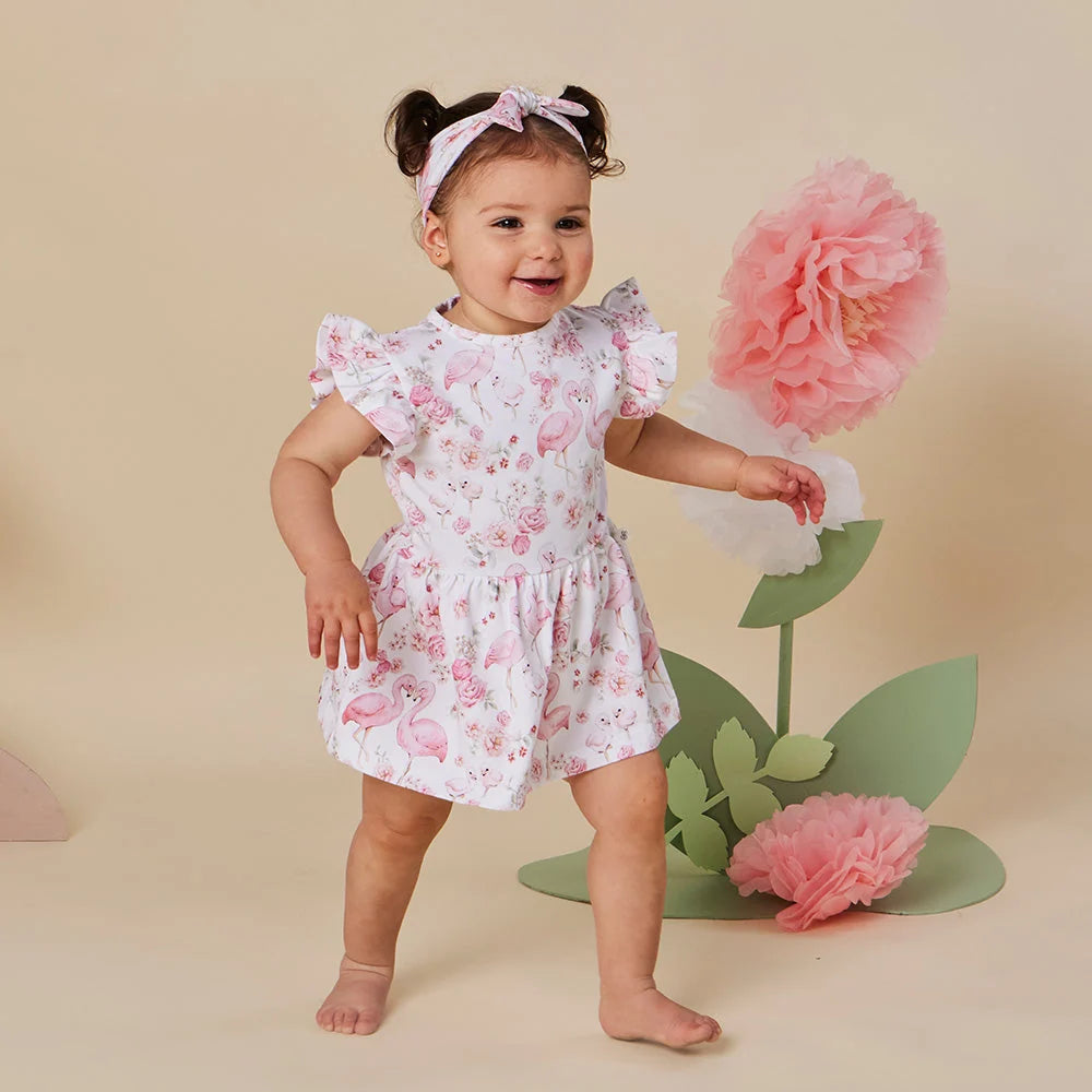 Flamingos Short Sleeve Dress