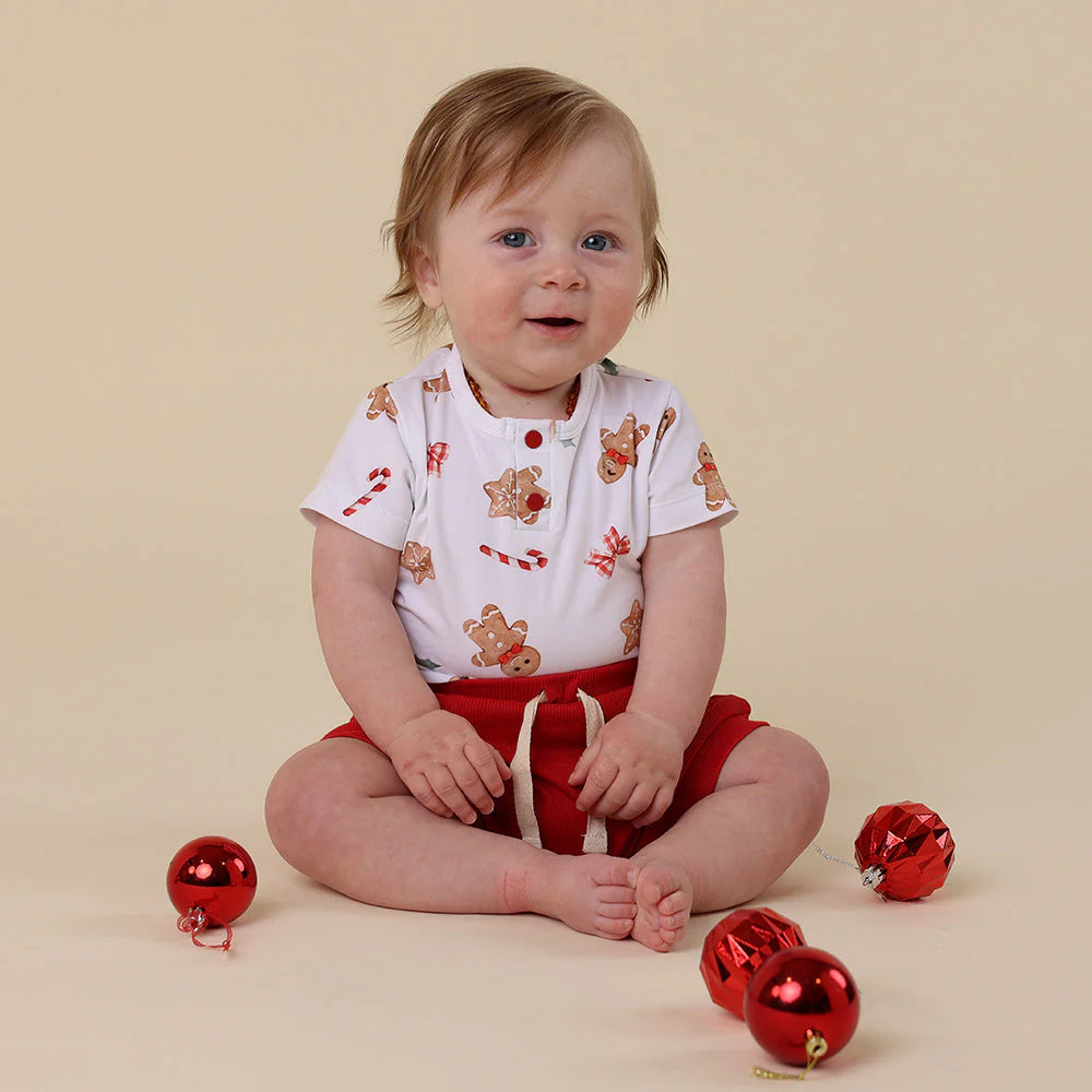 Gingerbread Short Sleeve Bodysuit