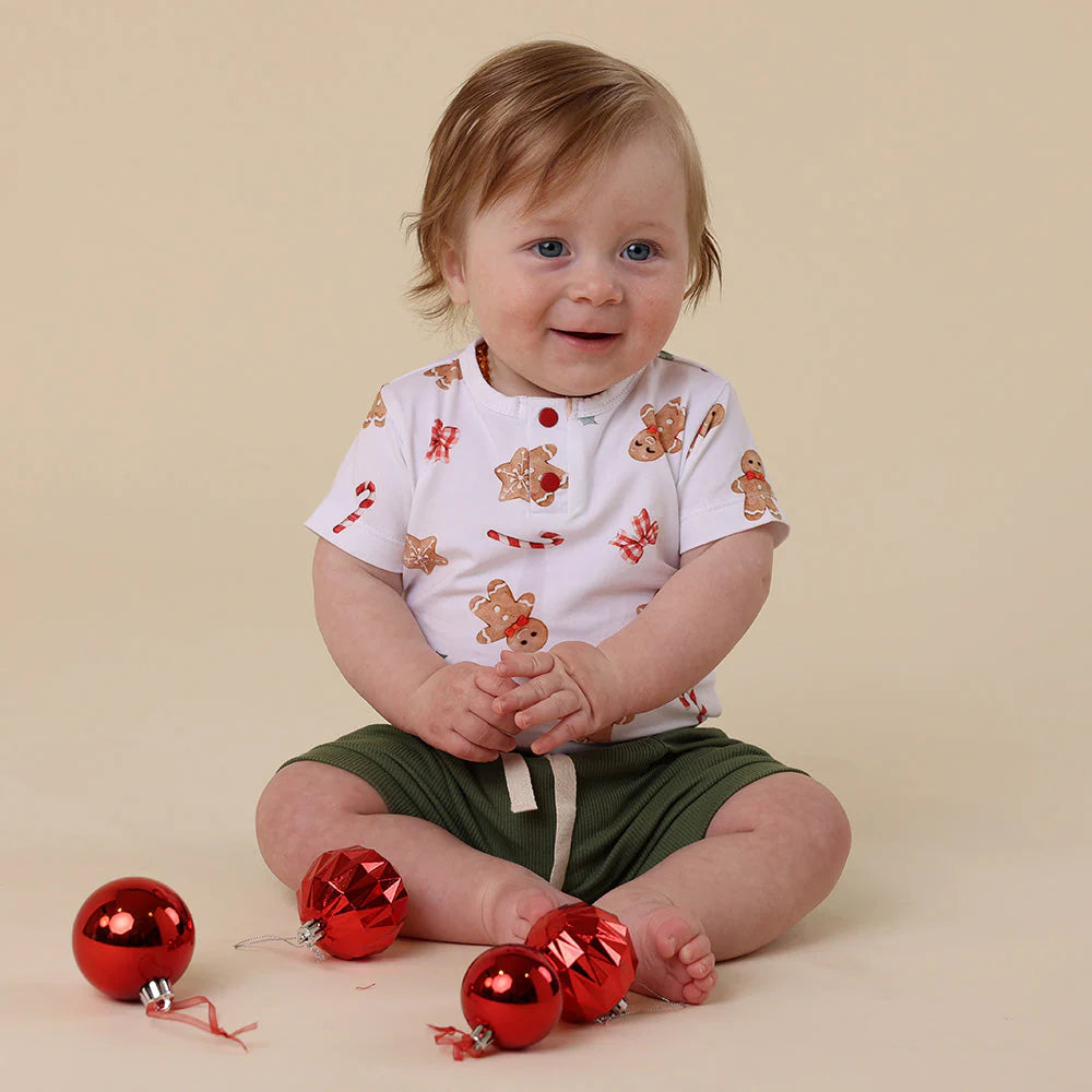 Gingerbread Short Sleeve Bodysuit