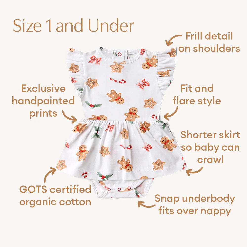 Gingerbread Short Sleeve Dress