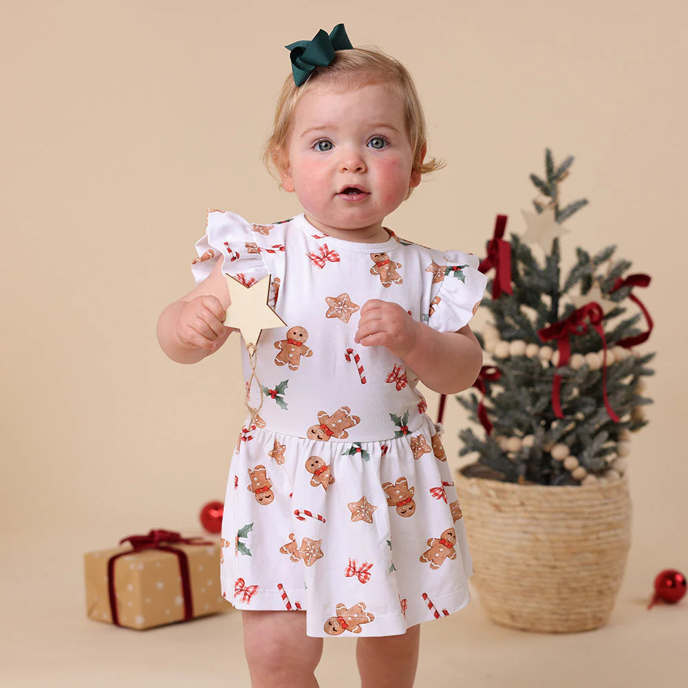 Gingerbread Short Sleeve Dress
