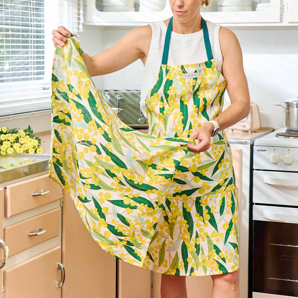 Linen Cotton Apron Golden Wattle