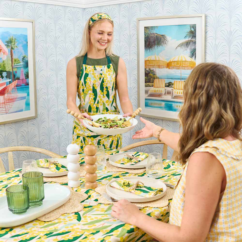 Linen Cotton Tablecloth 138cm x 240cm Golden Wattle