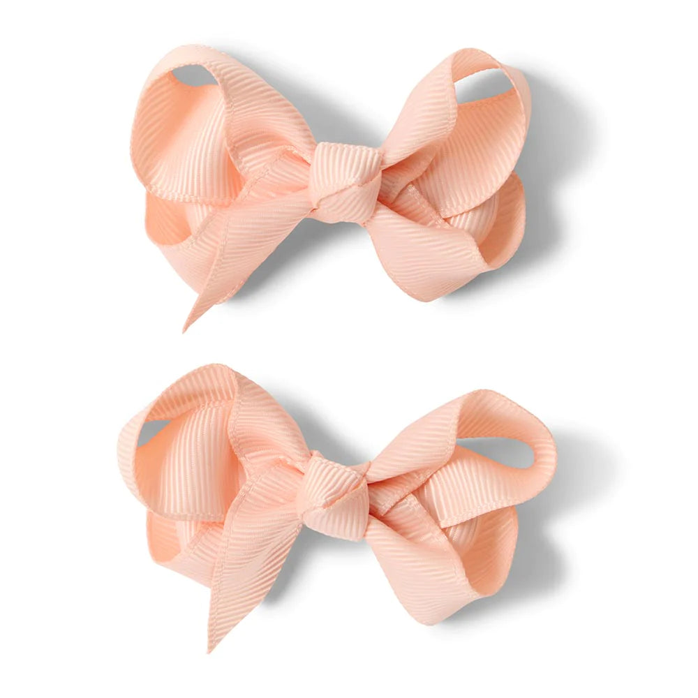 Peach Piggy Tail Hair Clips 2pk