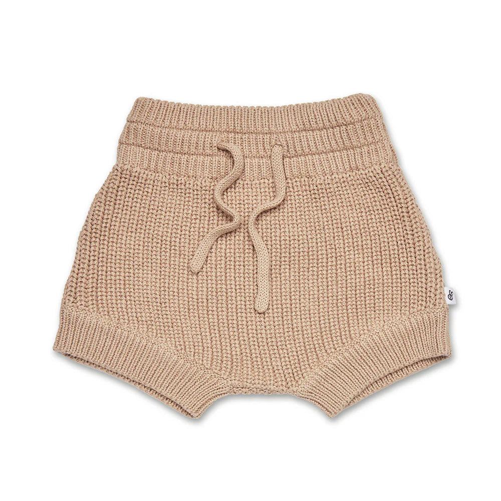 Hazelnut Organic Cotton Knit Shorts