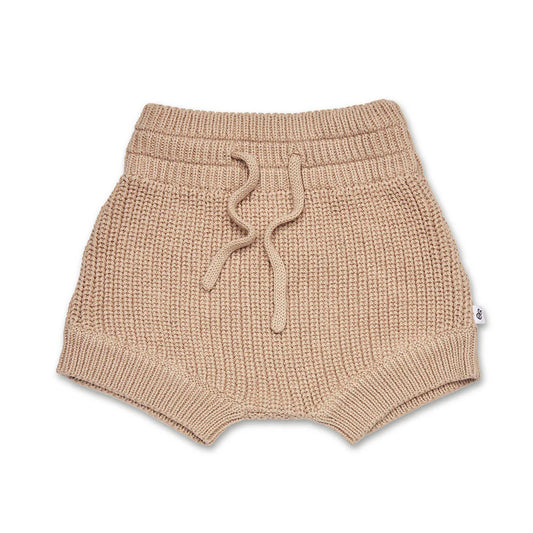 Hazelnut Organic Cotton Knit Shorts