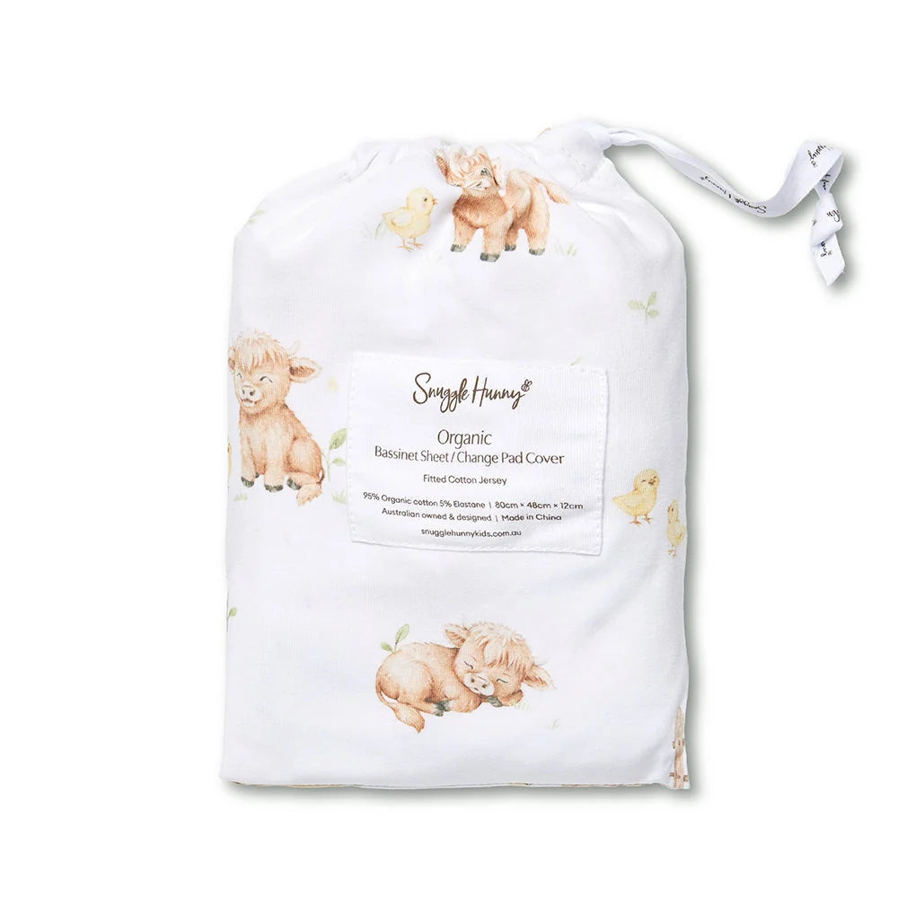 Highland Cows Bassinet Sheet