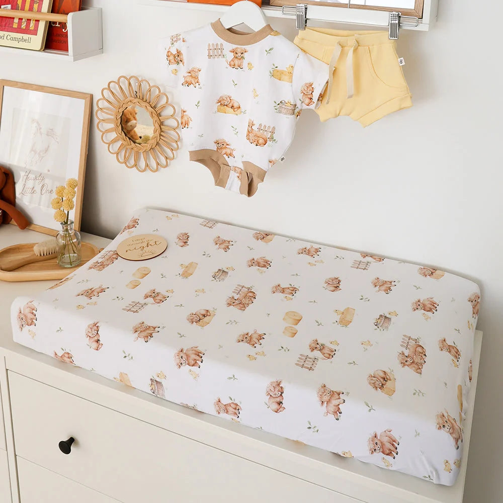 Highland Cows Bassinet Sheet
