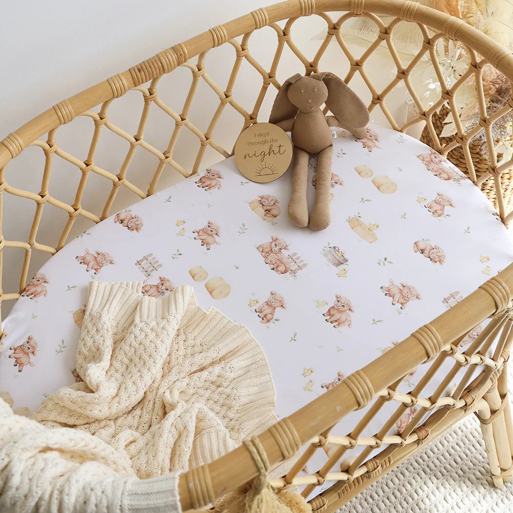 Highland Cows Bassinet Sheet