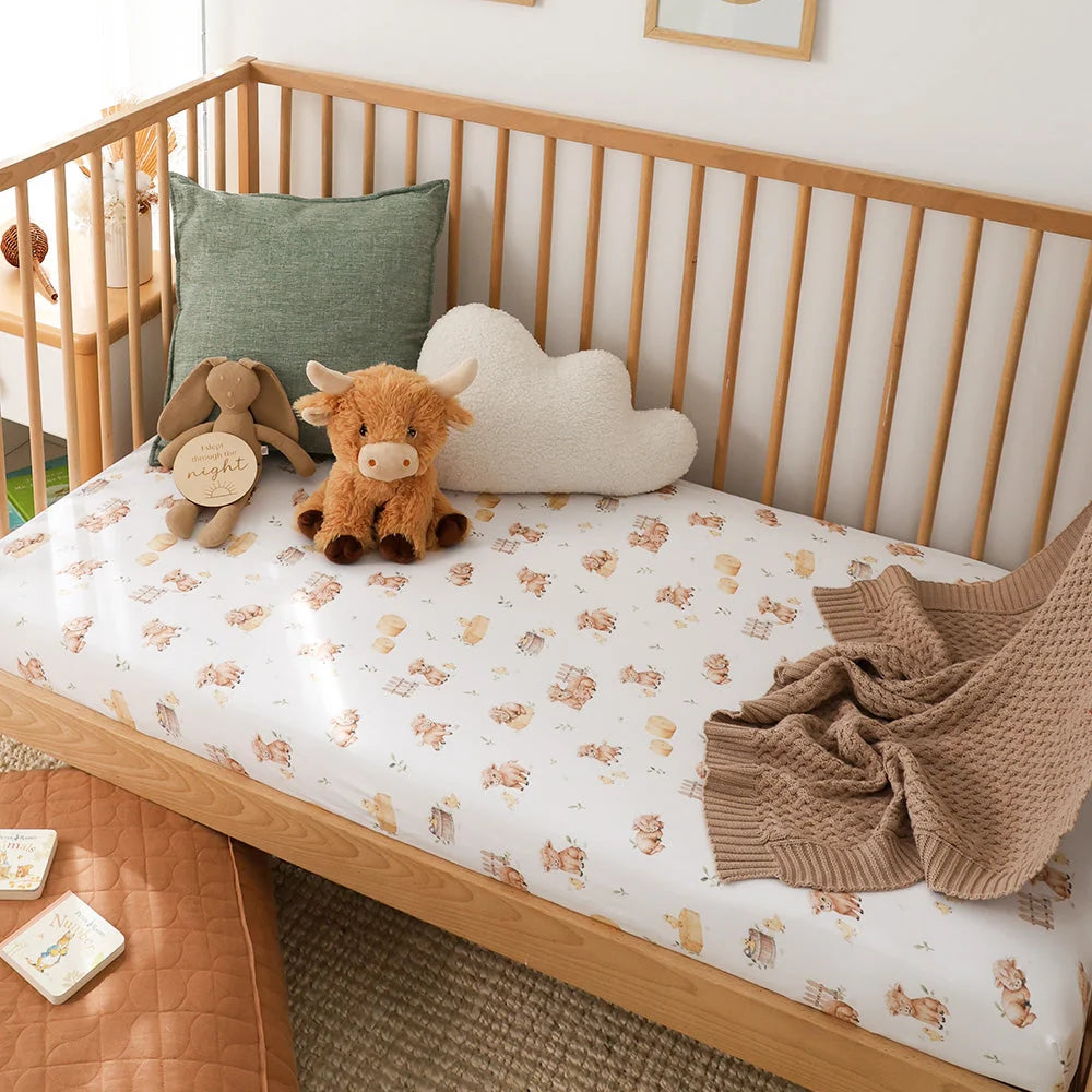 Highland Cows Cot Sheet