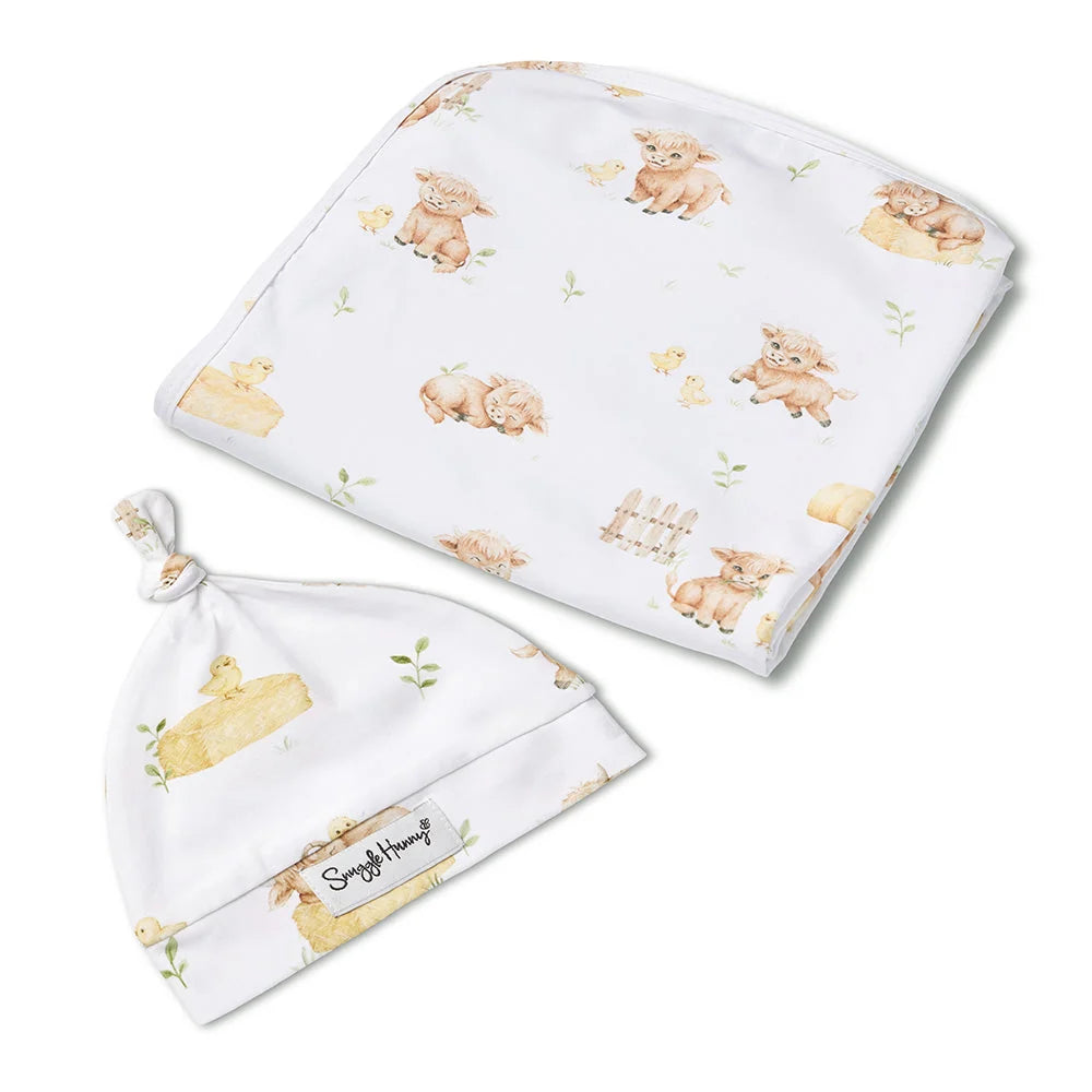 Highland Cows Jersey Wrap Set