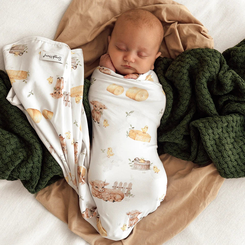 Highland Cows Jersey Wrap Set