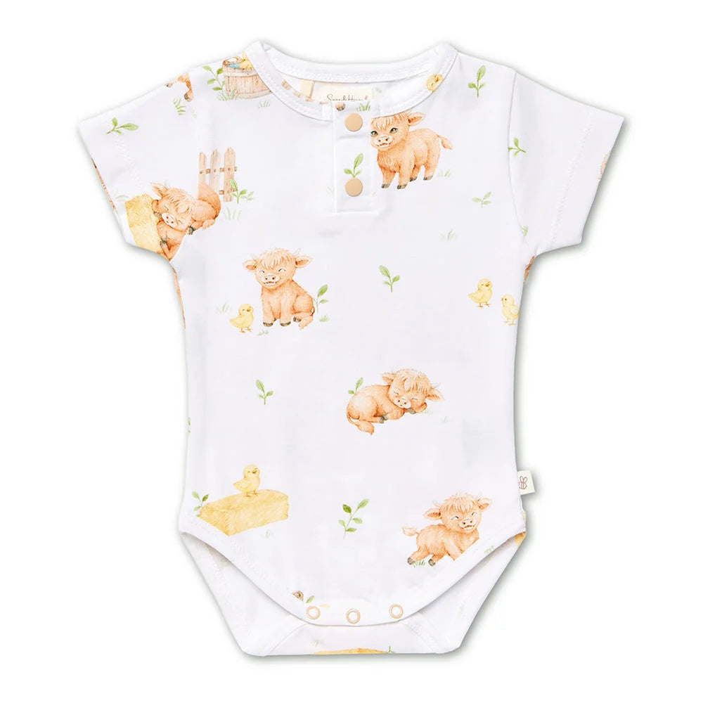 Highland Cows Short Sleeve Bodysuit