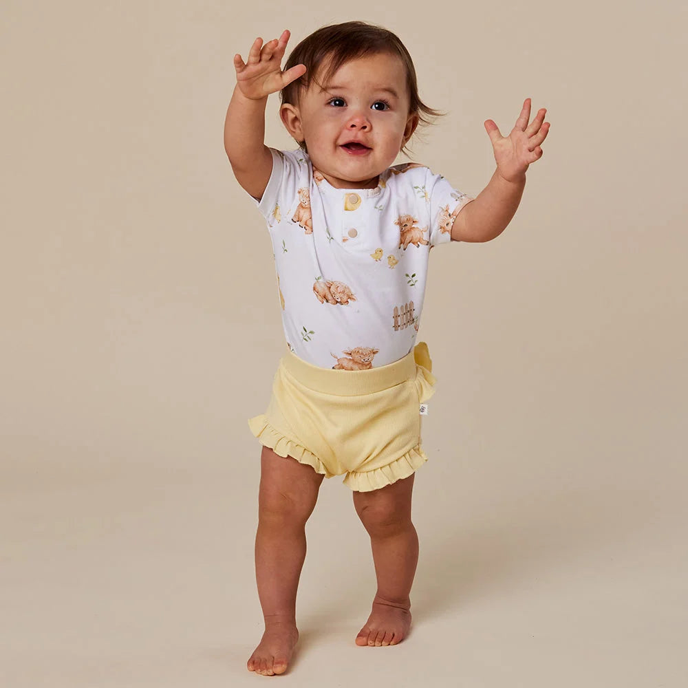 Highland Cows Short Sleeve Bodysuit