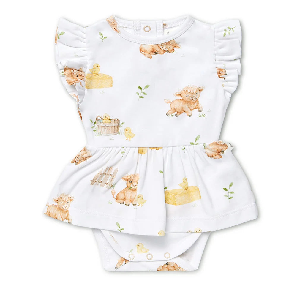 Highland Cows Short Sleeve Dress
