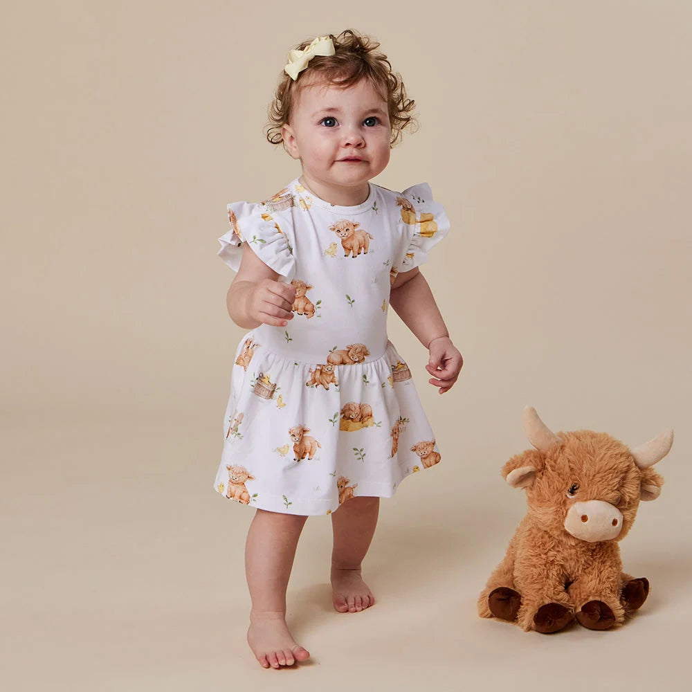 Highland Cows Short Sleeve Dress