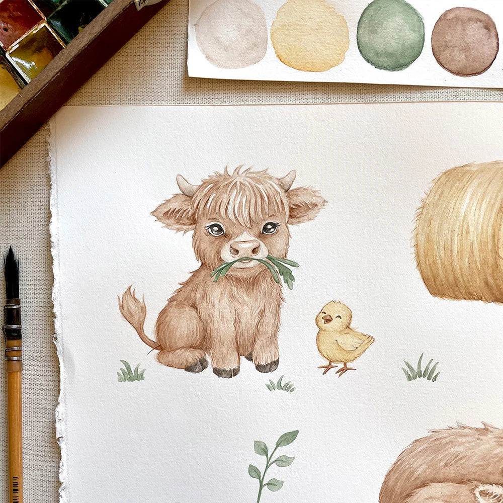 Highland Cows Cot Sheet