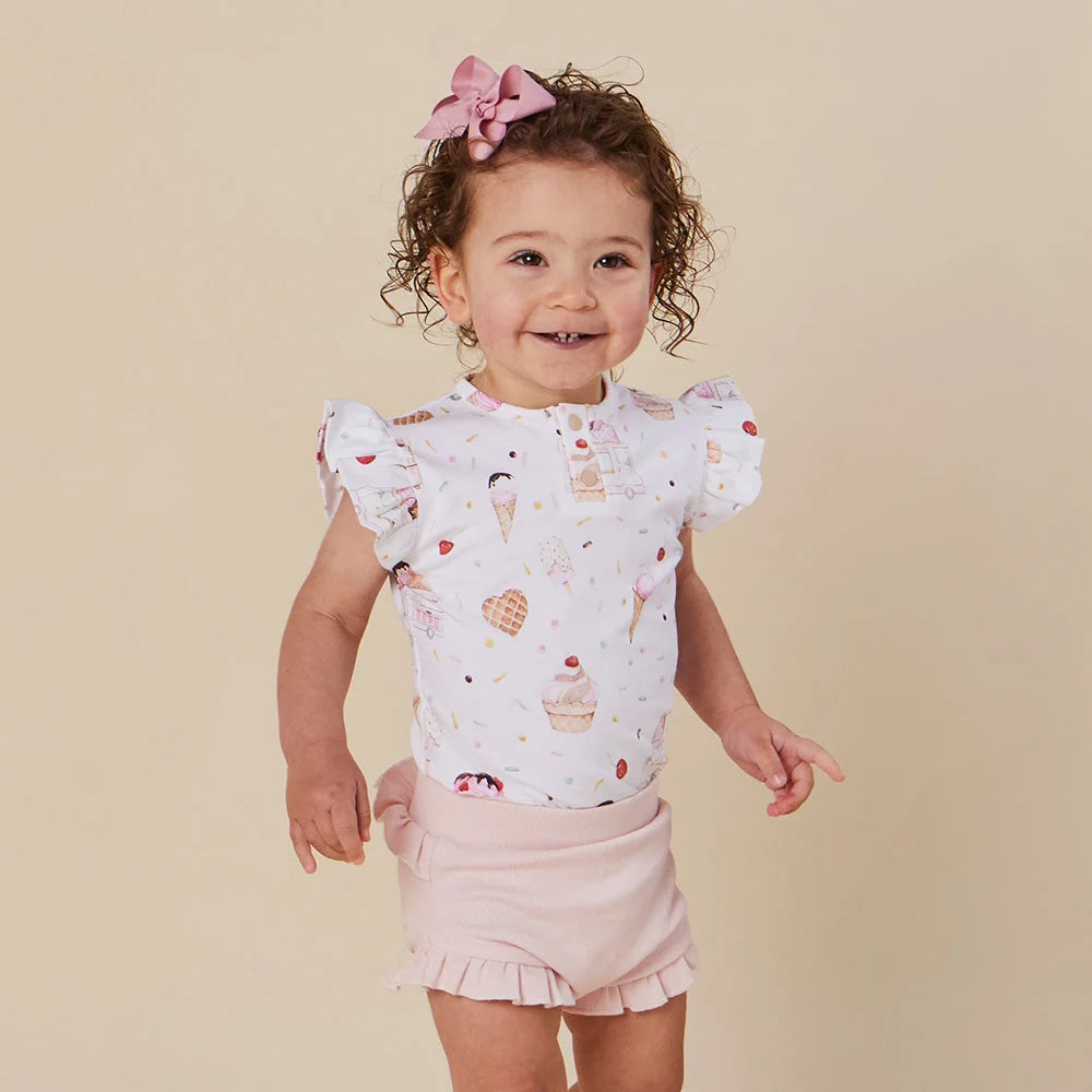 Ice Creams Short Sleeve Bodysuit with Frill