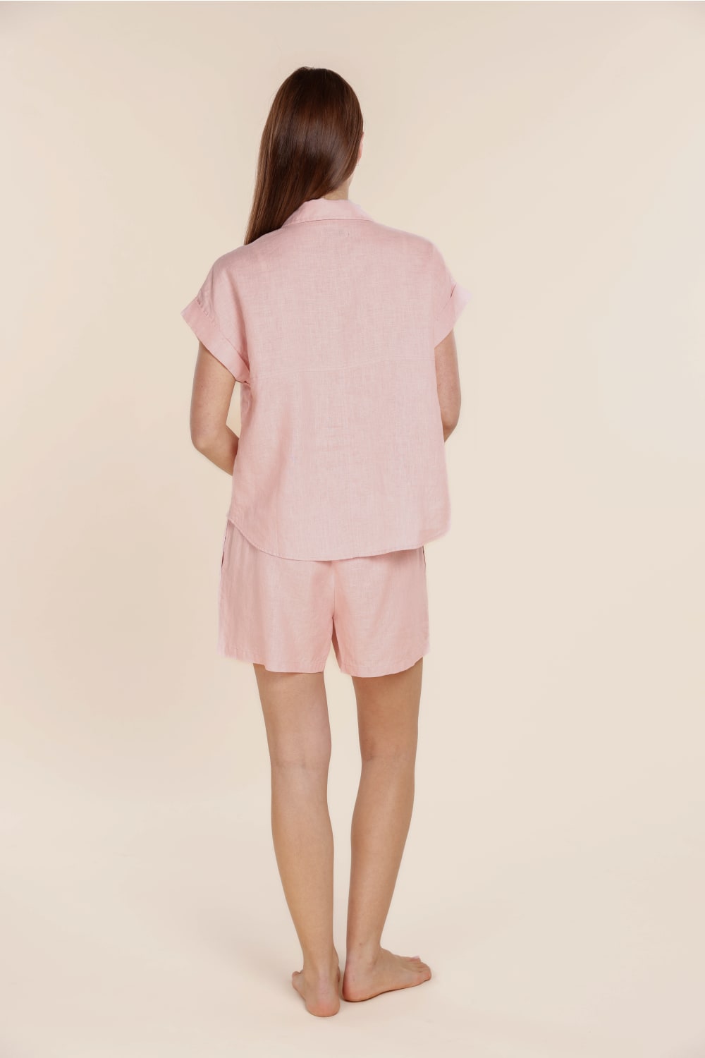 Charlotte Linen Pyjama Set Pink