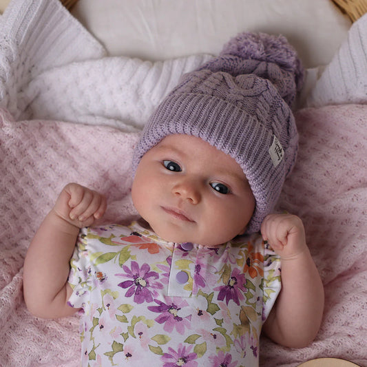 Lavender Knit Beanie
