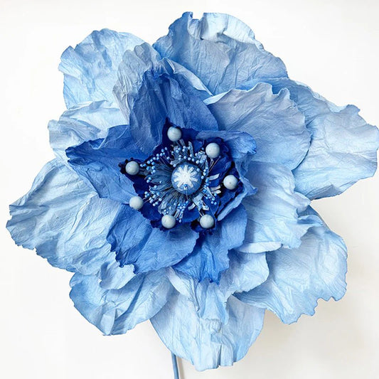 Paper Flower: Poppy Flower L Blue