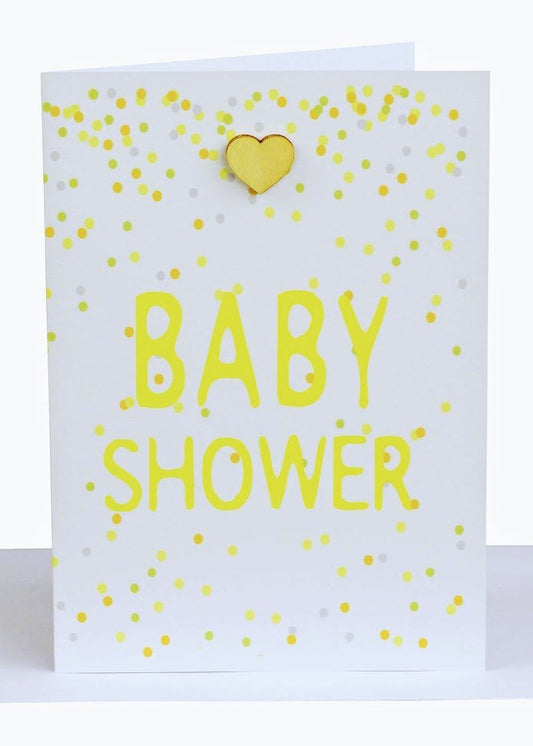 Baby Shower Heart & Confetti Lrg Card