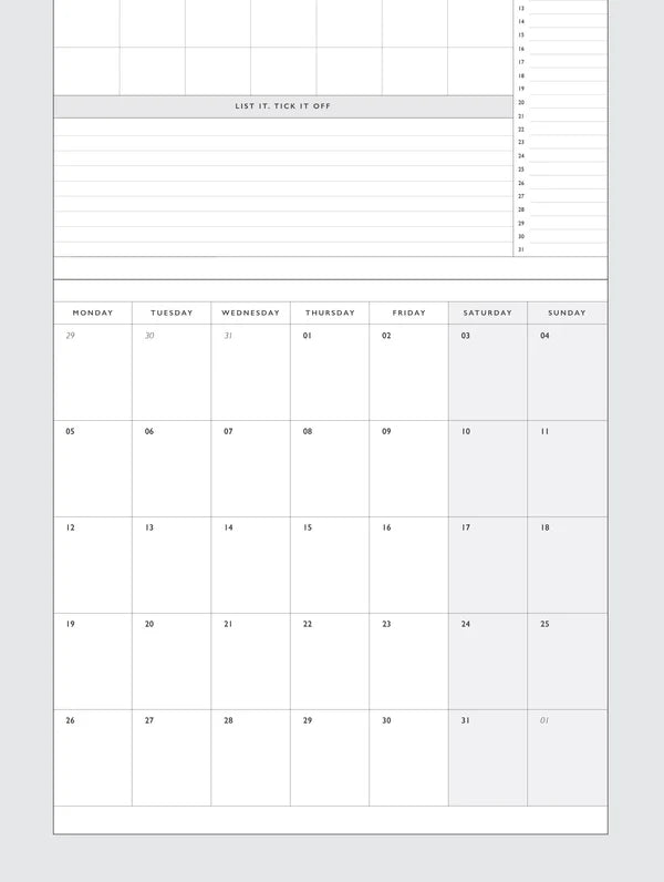 2026 Linen Planner & Calendar Navy