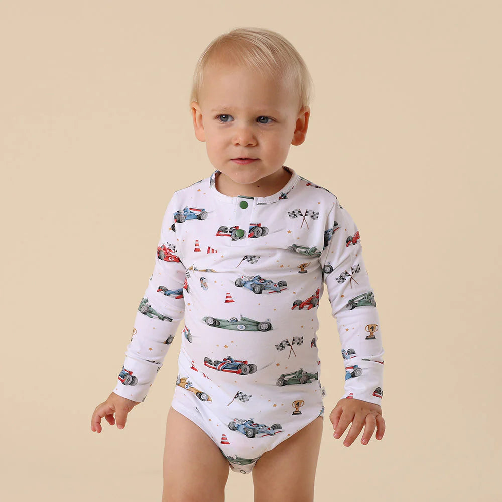 Little Racer Long Sleeve Bodysuit