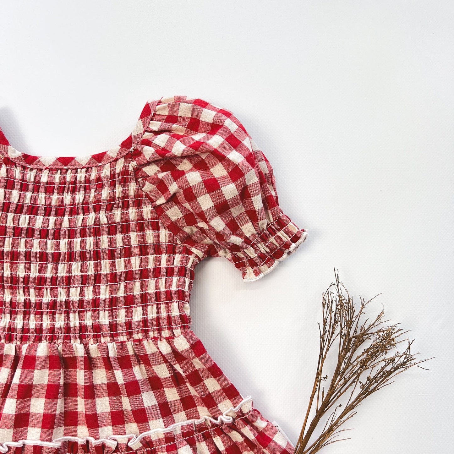 Baby Girls Daisy Dress Red Check