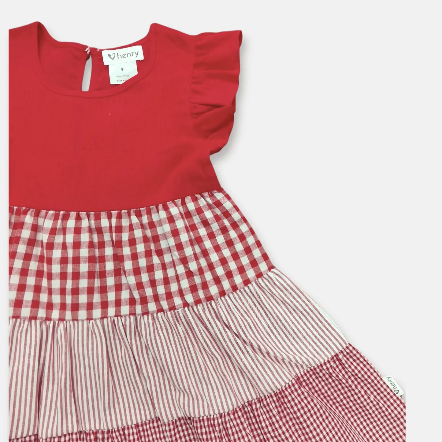 Girls Ivy Dress Red Checks