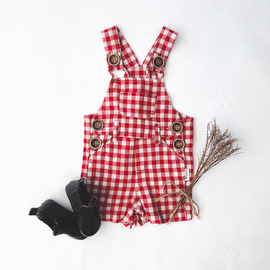 Baby Boys Ned Dungaree Red Check