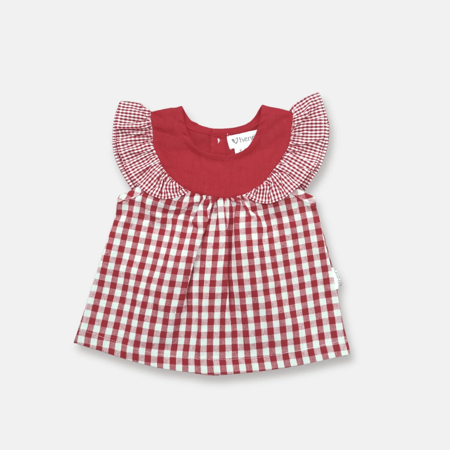 Baby Girls Tasmin Top Red Checks