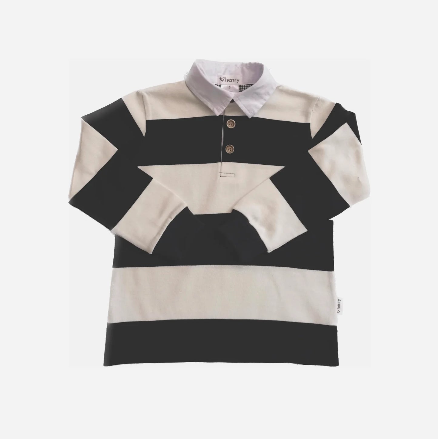 Boys Freddie Rugby Polo Cream Stripe
