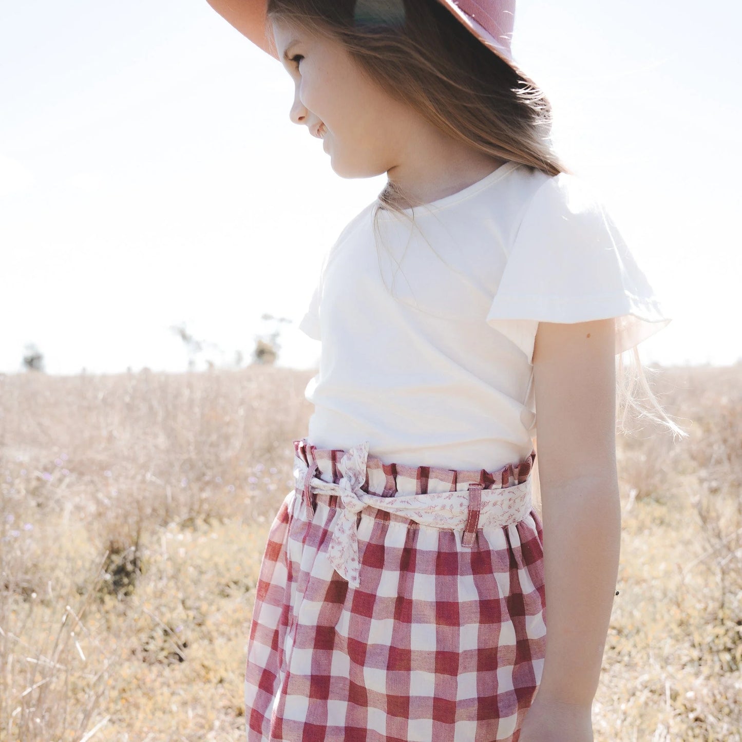 Girls Frill Sleeve Top White.