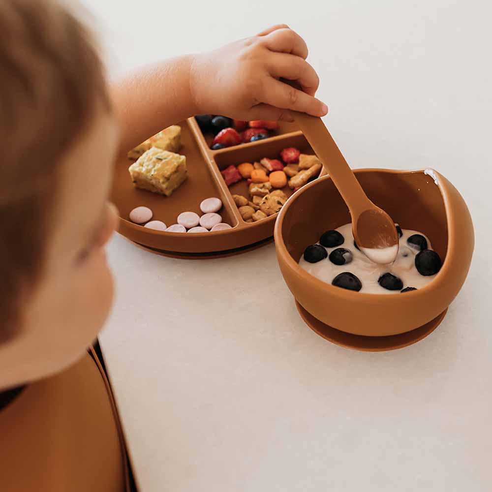 Silicone Suction Bowl Chestnut