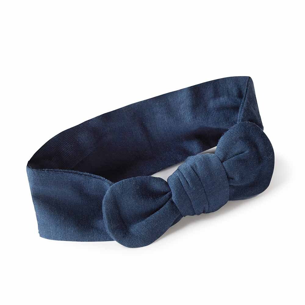 Navy Topknot Headband