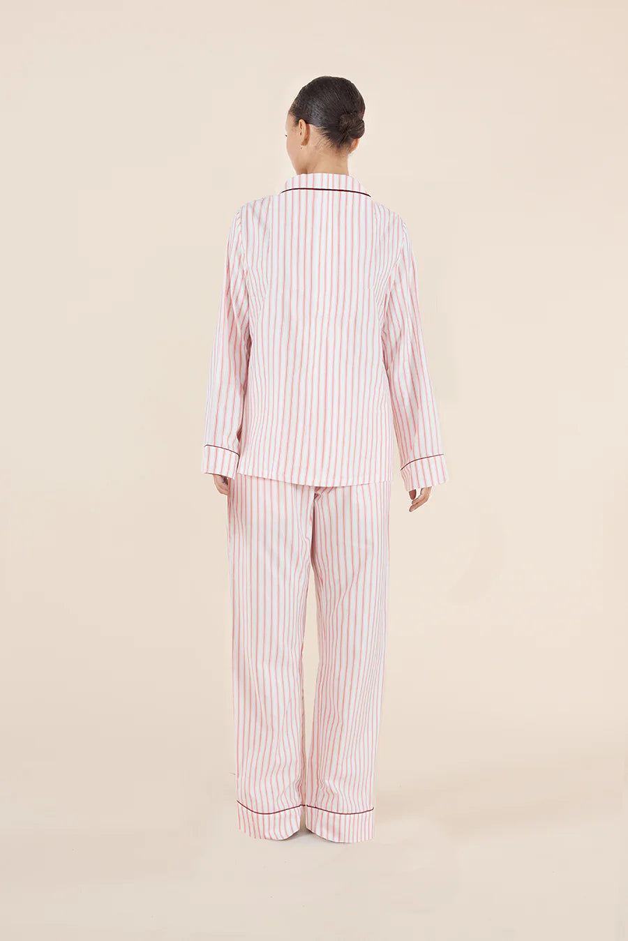 Octavia Cotton Burgundy Stripe PJ Set