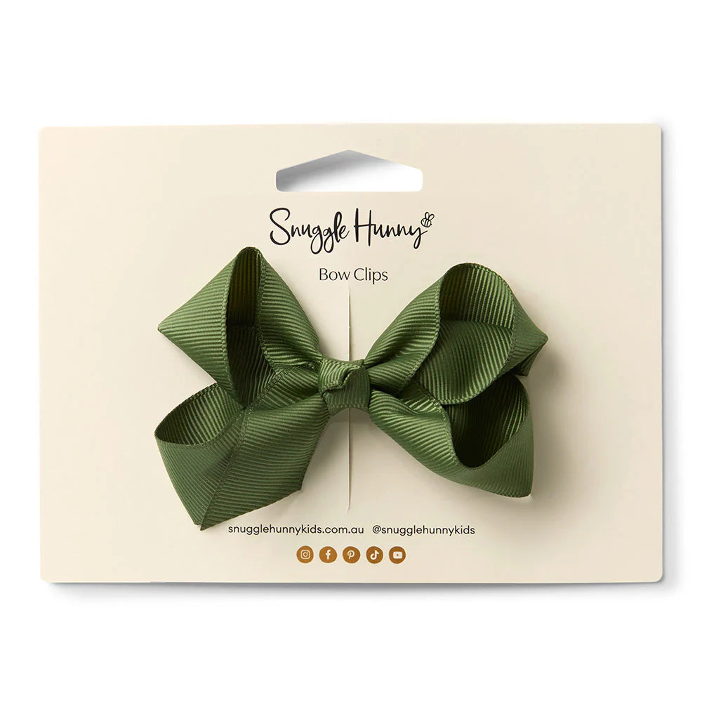 Olive Bow Hair Clip