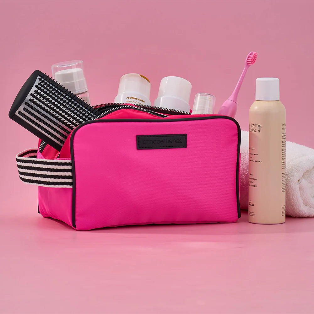 Double Zip Toiletry Bag Pink At Hype