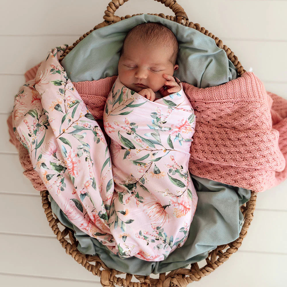 Pink Wattle Jersey Wrap Set