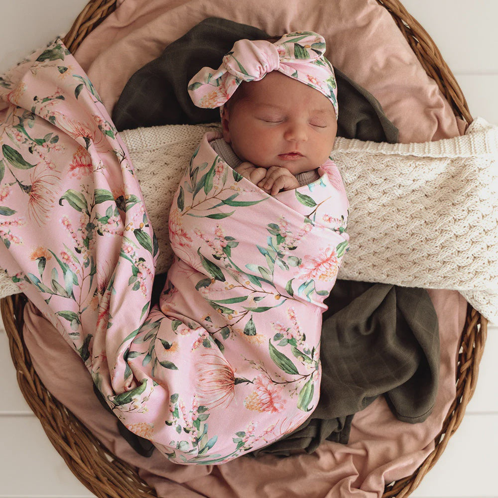 Pink Wattle Jersey Wrap Set