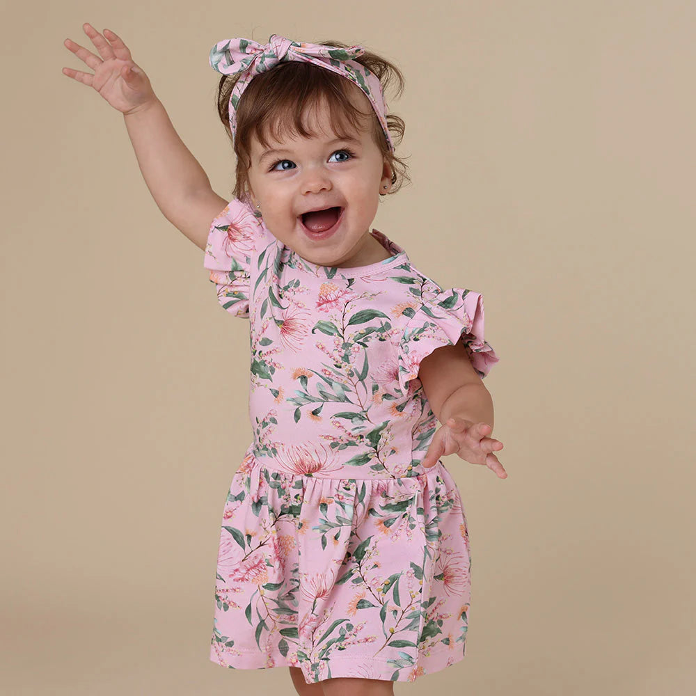 Pink Wattle Short Sleeve Dress