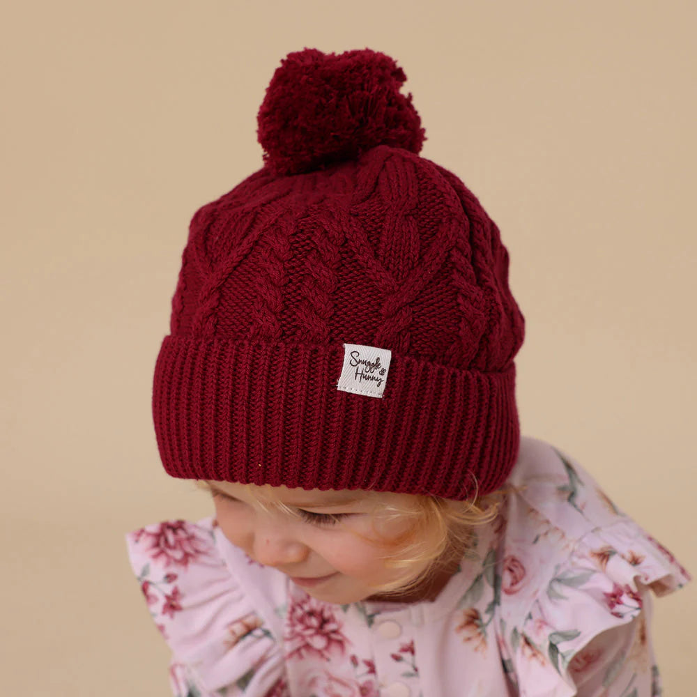 Raspberry Knit Beanie