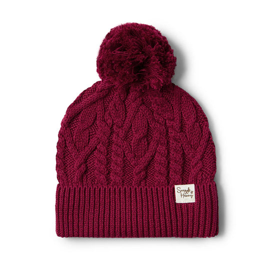 Raspberry Knit Beanie