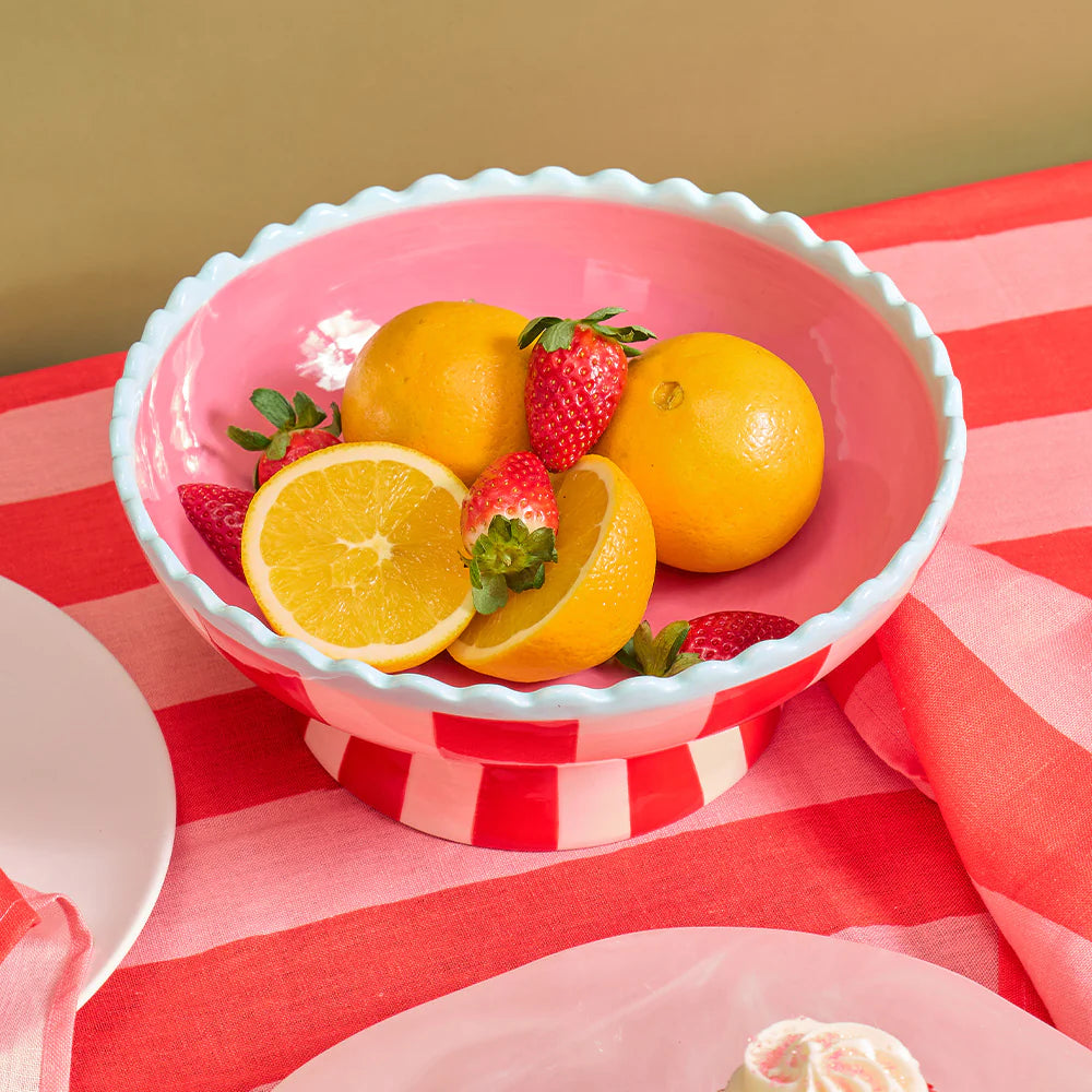Ceramic Fruit Bowl Stripe