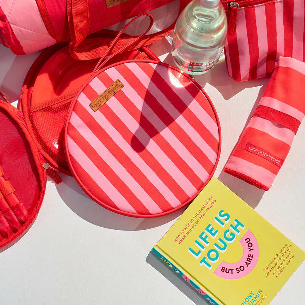 Picnic Round Plate Set Red Stripe